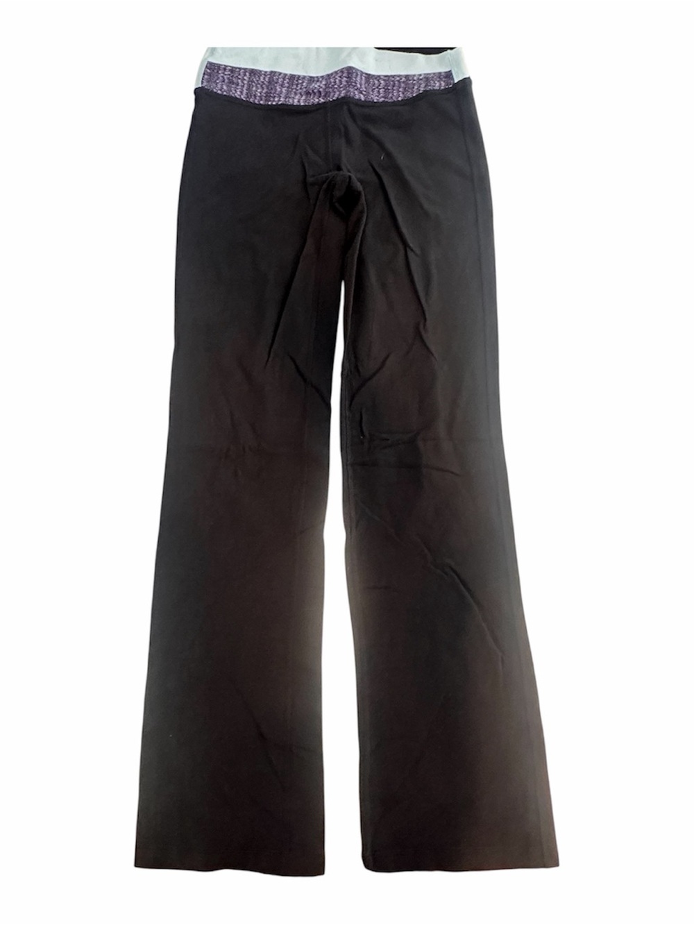 lululemon athletica Black Boot-Cut Flare Pants with Purple Waistband